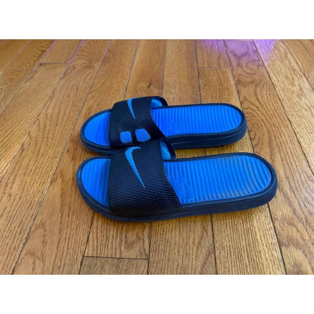 Nike Kawa Slide Men Blue Black Athletic Sandals 834818-440 Size 9